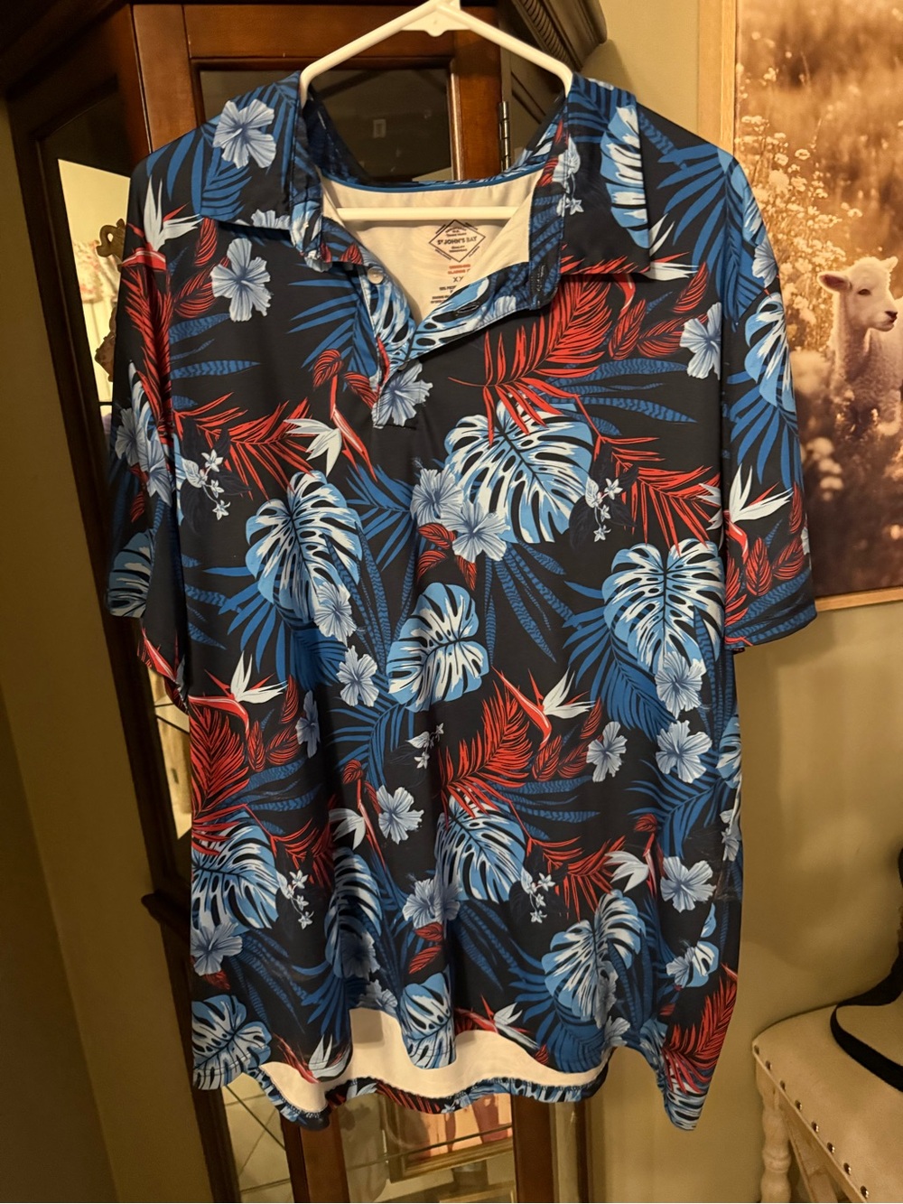 Men's  XXL Navy Tropical Polo Shirts Bundle  (3)